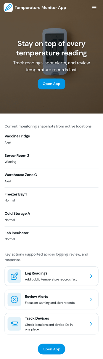 Temperature Monitor App Template