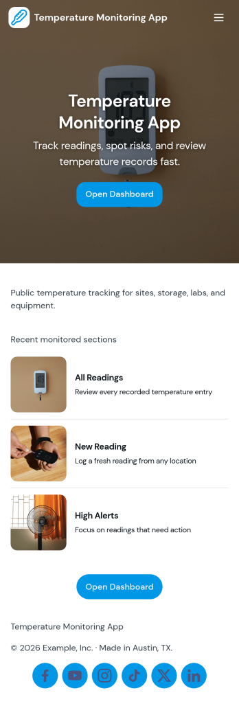 Temperature Monitoring App Template