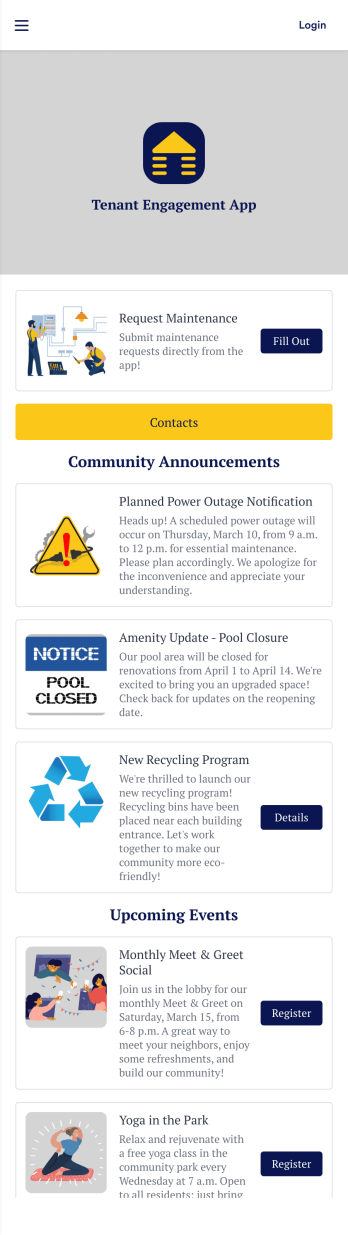 Tenant Engagement App Template