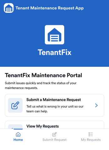 Tenant Maintenance Request App Template