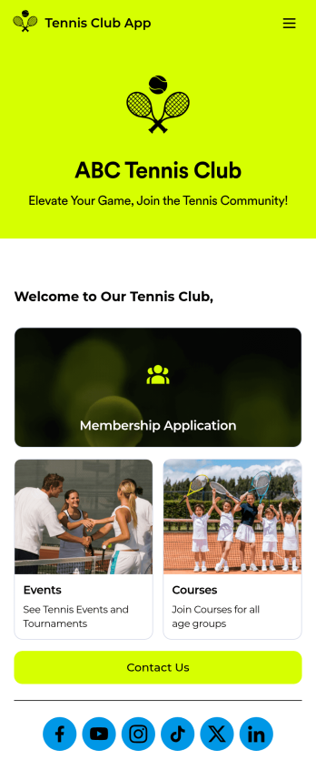 Tennis Club App Template