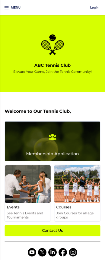 Tennis Club App Template
