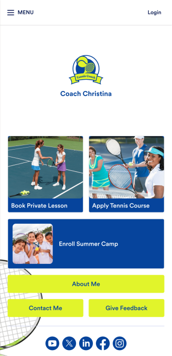 Tennis Coach App Template