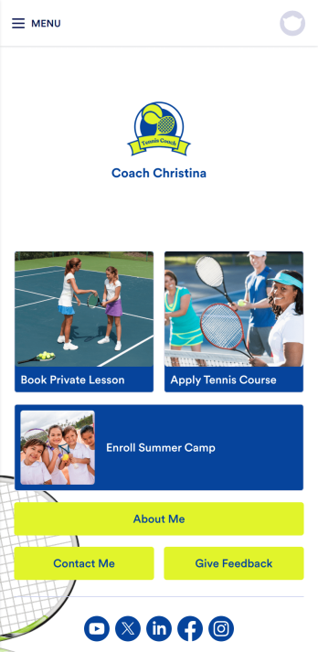 Tennis Coach App Template