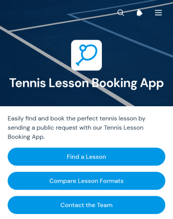 Tennis Lesson Booking App Template