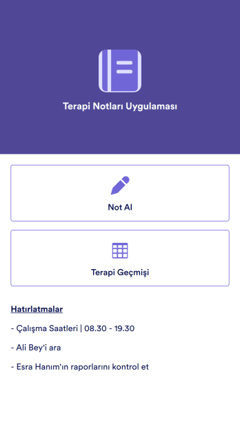 Terapi Notları Uygulaması Template