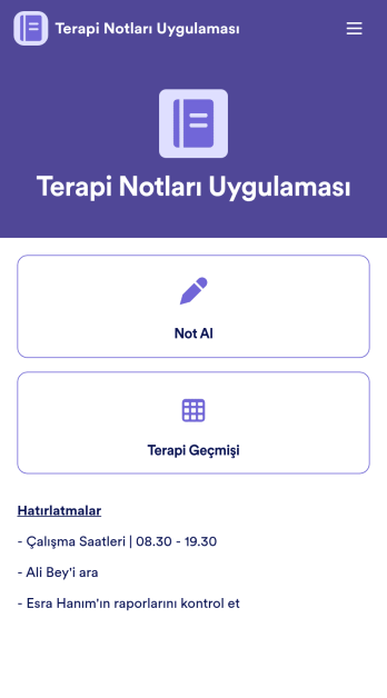 Terapi Notları Uygulama Șablonu