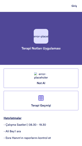 Terapi Notları Uygulaması Template
