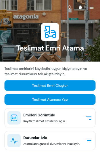 Teslimat Emri Atama Uygulama Șablonu