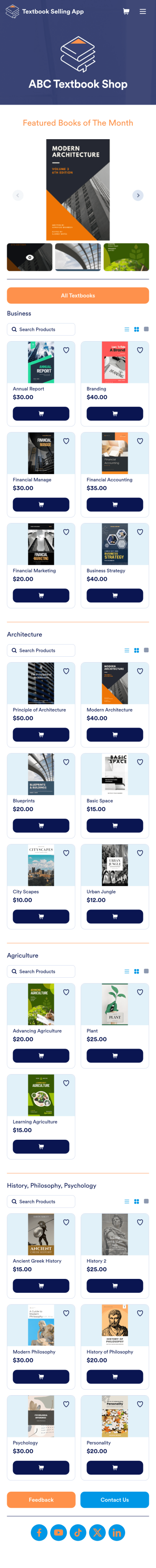 Textbook Selling App Template