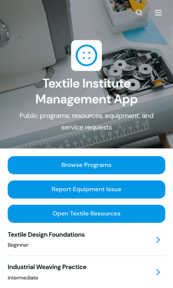 Textile Institute Management App Template