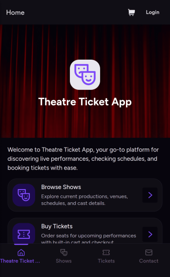 Theatre Ticket App Template
