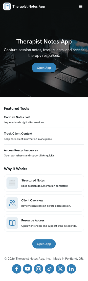 Therapist Notes App Template
