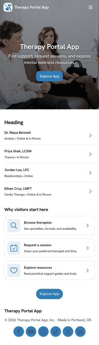 Therapy Portal App Template