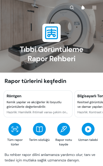 Tıbbi Görüntüleme Raporu Rehberi Uygulama Șablonu