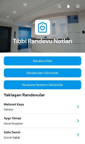 Tıbbi Randevu Notları Uygulama Șablonu
