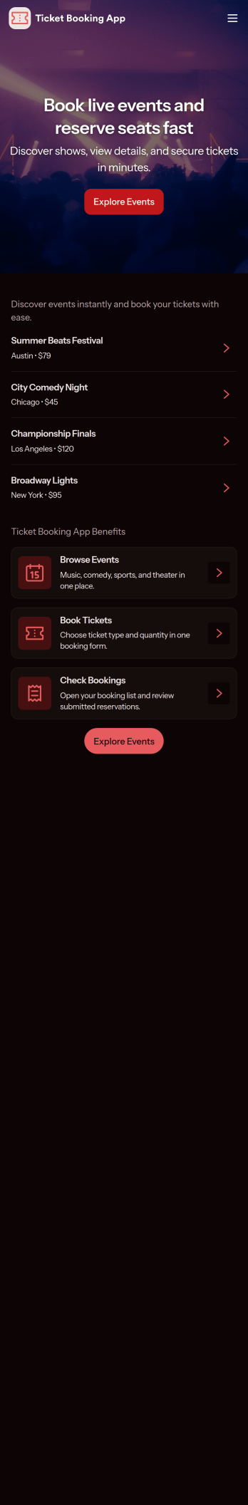Ticket Booking App Template