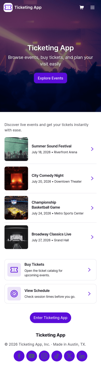 Ticketing App Template