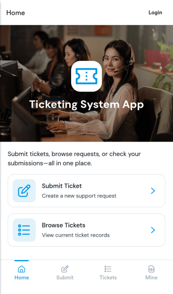 Ticketing System App Template