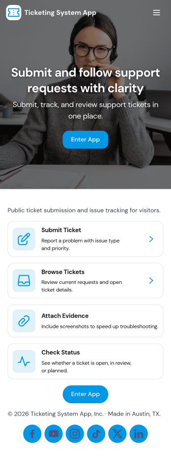 Ticketing System App Template