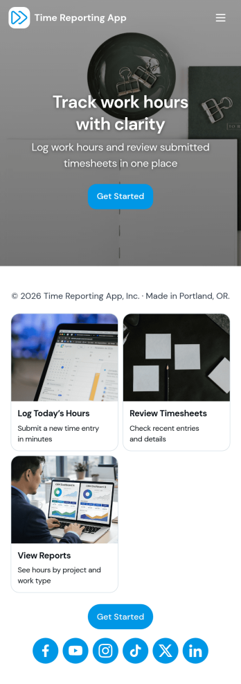 Tidrapportering App Template