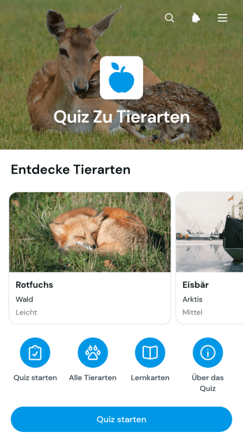 Tierarten-Quiz-App