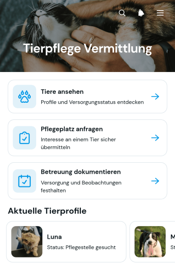 Tierpflegestellen-App