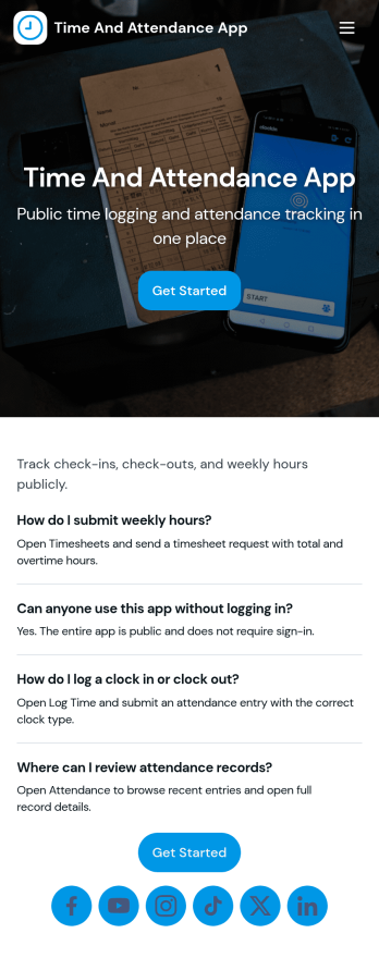 Time and Attendance App Template