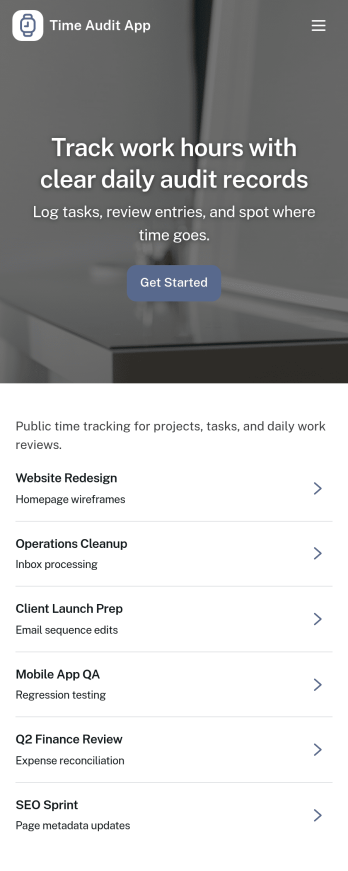 Time Audit App Template