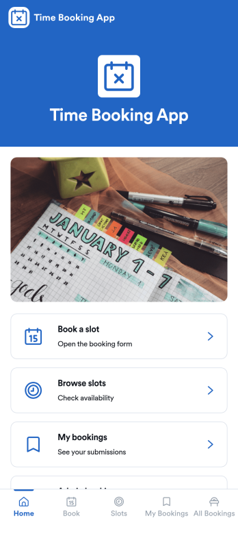 Time Booking App Template