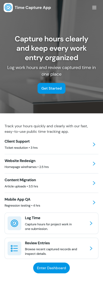 Time Capture App Template
