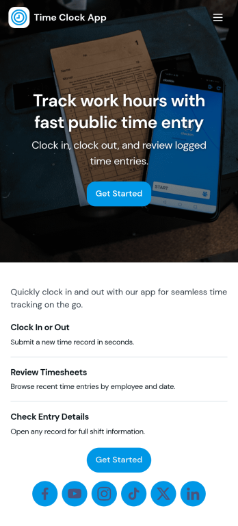 Time Clock App Template