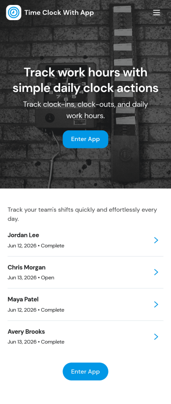 Time Clock With App Template