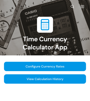 Time Currency Calculator App Template