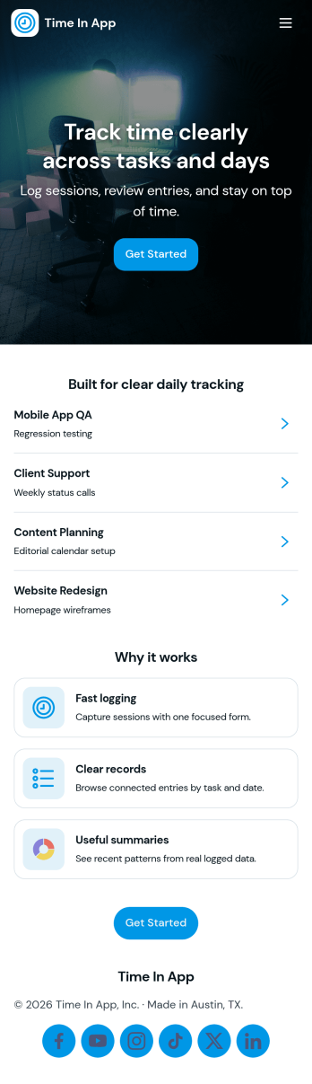 Time In App Template