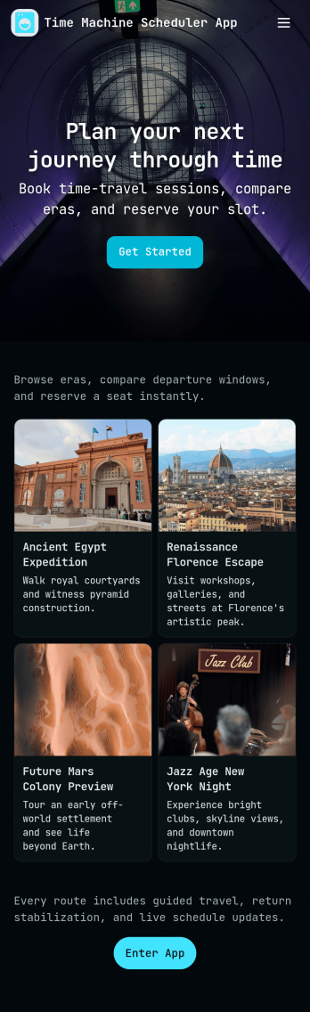 Time Machine Scheduler App Template
