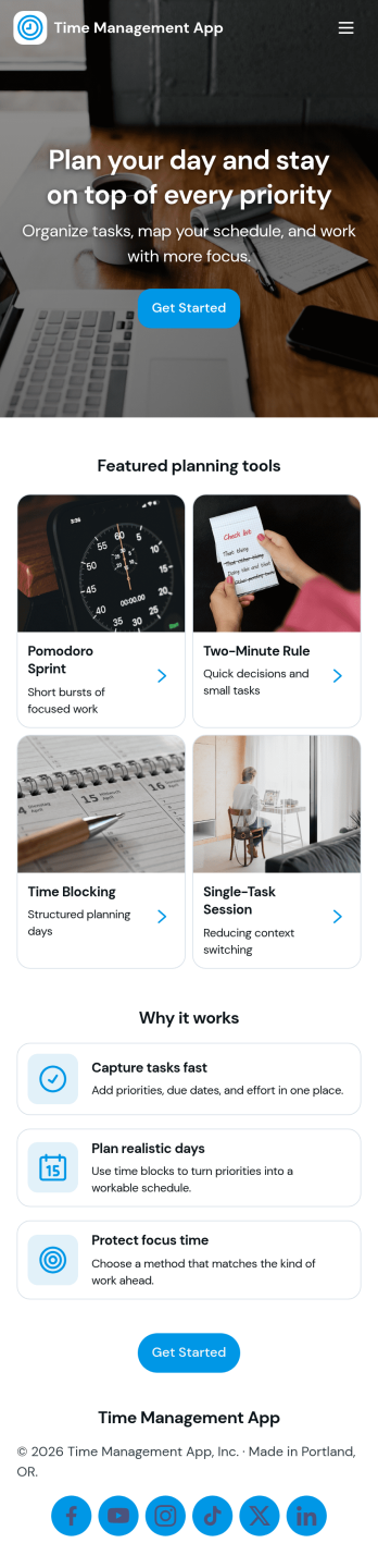 Time Management App Template