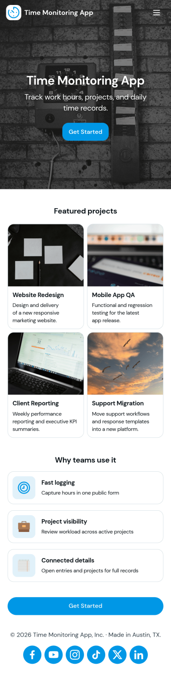 Time Monitoring App Template