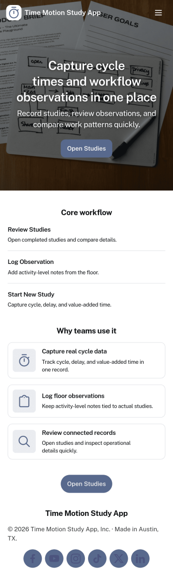 Time Motion Study App Template