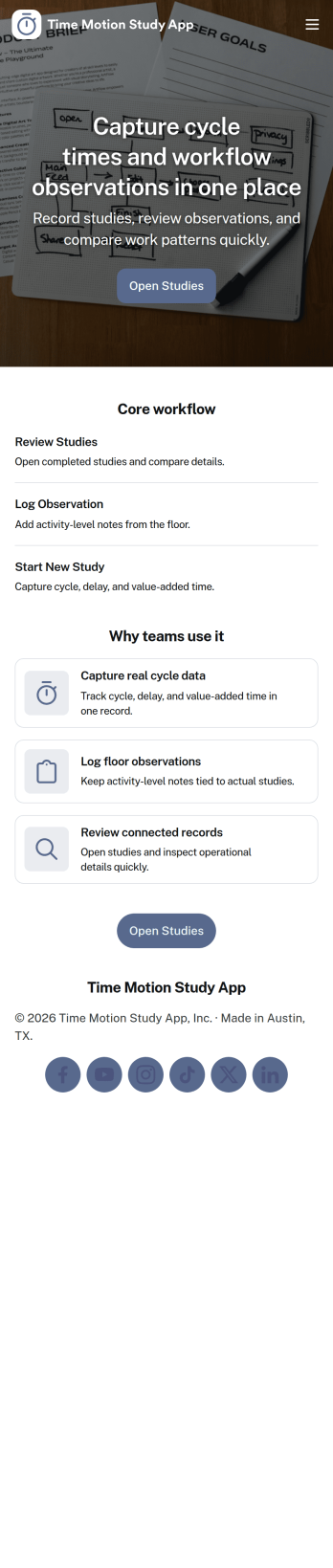 Time Motion Study App Template