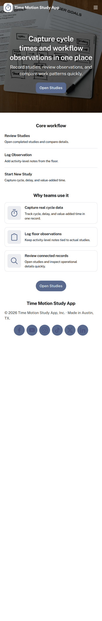 Time Motion Study App Template