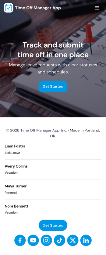 Time Off Manager App Template