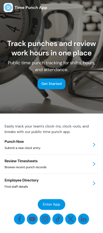 Time Punch App Template