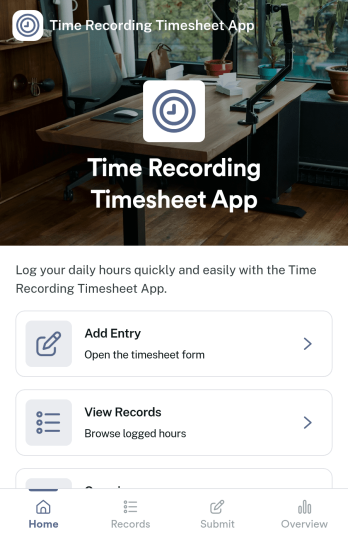 Time Recording Timesheet App Template