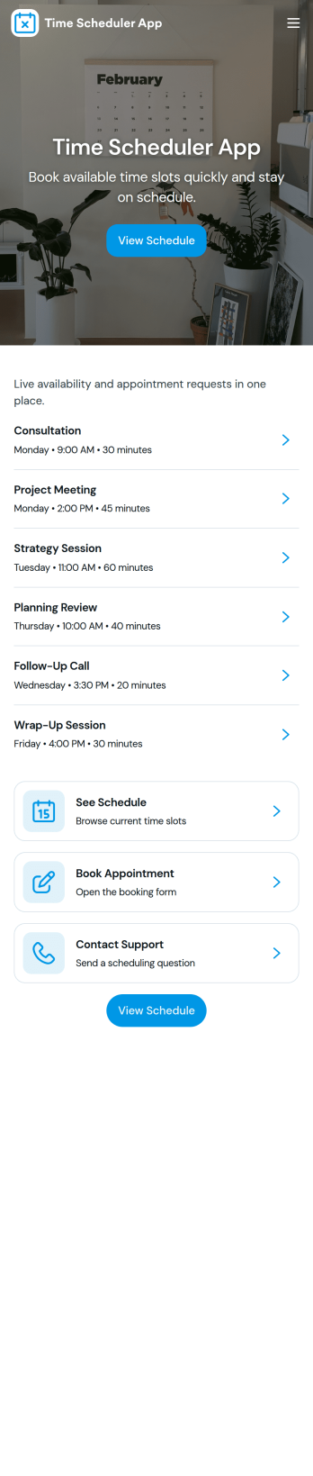 Time Scheduler App Template