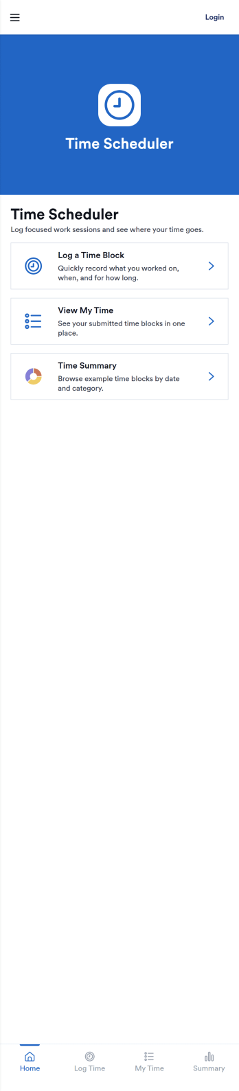 Time Scheduler App Template