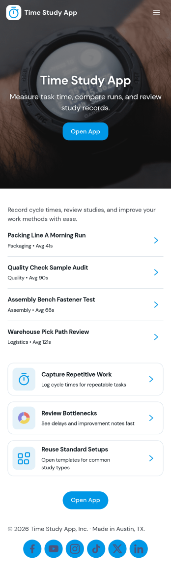 Time Study App Template