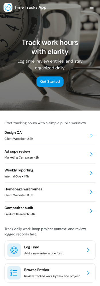 Time Tracks App Template