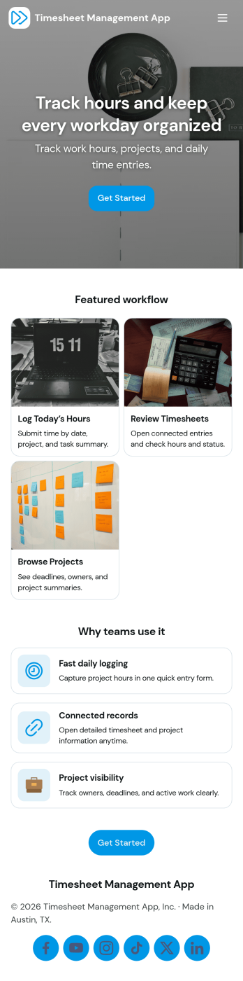 Timesheet Management App Template