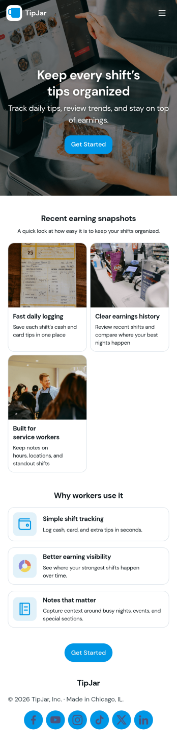 Tip Tracking App Template